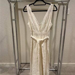 Lovers + Friends Ivory Lace Jumpsuit
